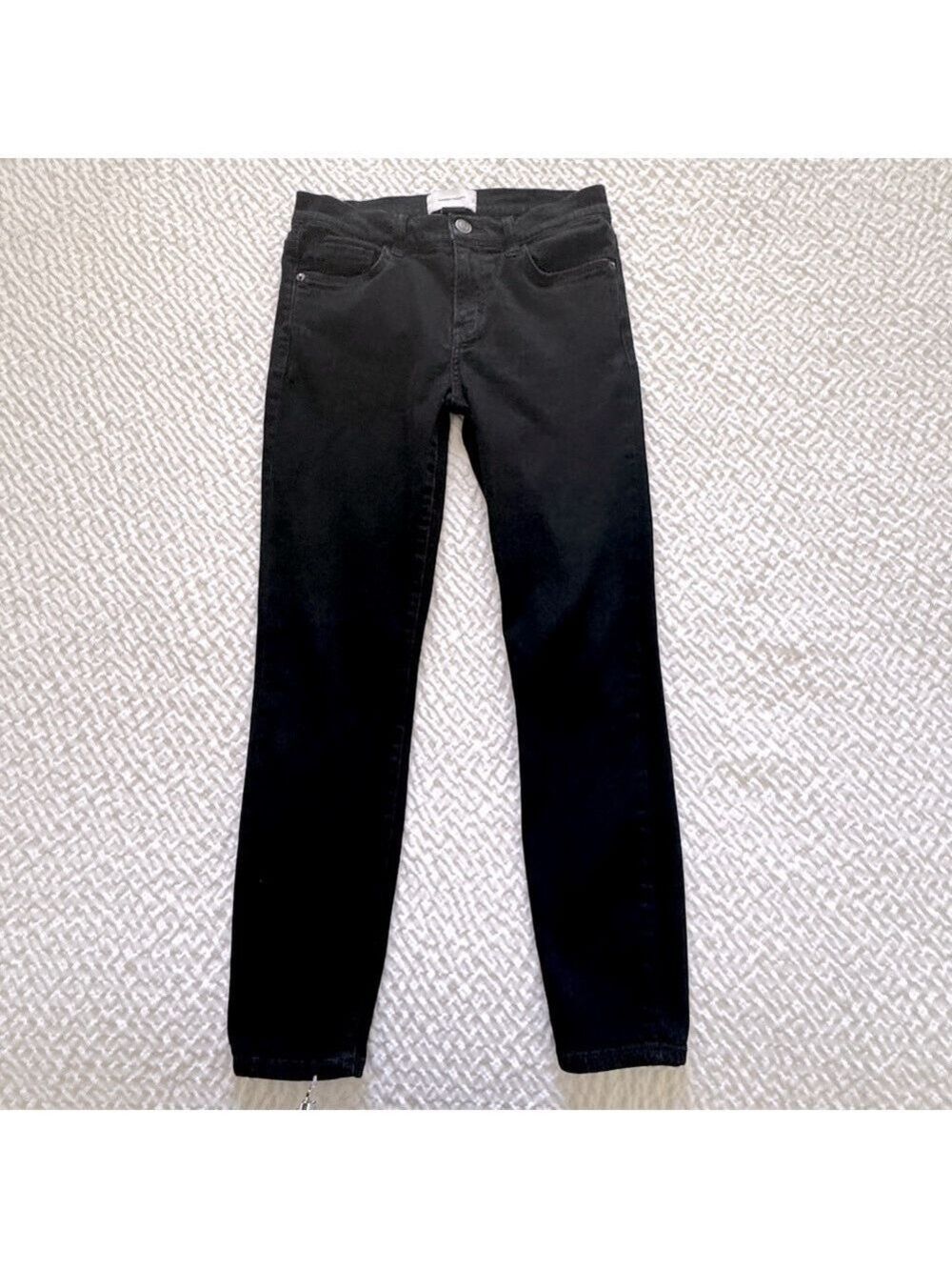 Current/Elliott Skinny Crop Leg Jean, Black, Size 27